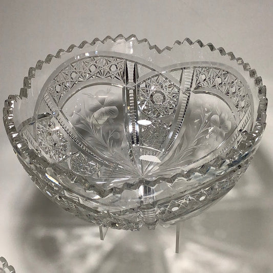 Tuthill American Brilliant Period hand Cut mouth blown blank bowl