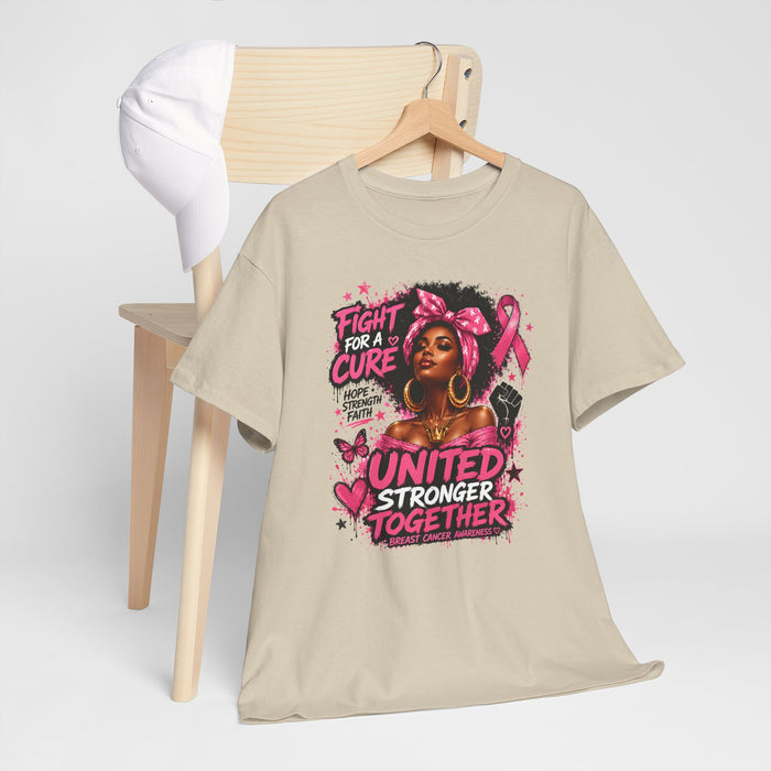 United, Stronger Together Pink Ribbon Tee Graphic Shirt