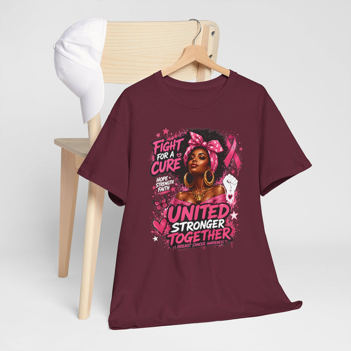 United, Stronger Together Pink Ribbon Tee Graphic Shirt