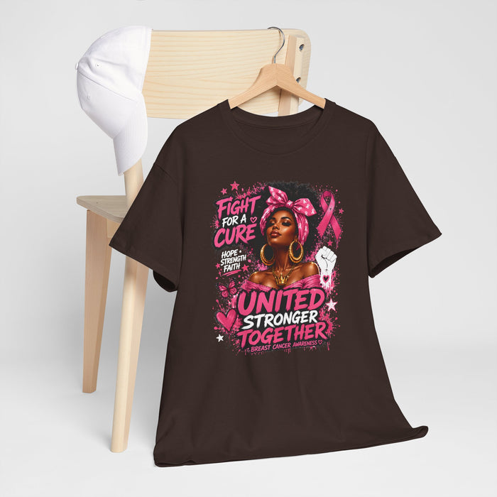 United, Stronger Together Pink Ribbon Tee Graphic Shirt