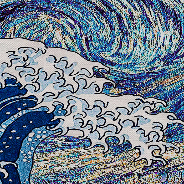 Van Gogh Starry Night And Great Wave Of Kanagawa Canvas Wall Art