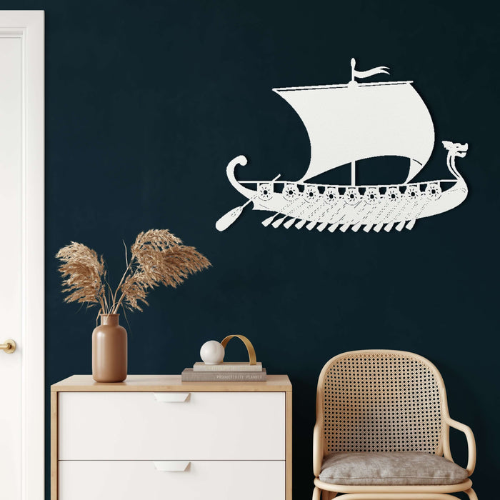 Viking Ship Metal Wall Art - Decor available at Dekadron for $109.90