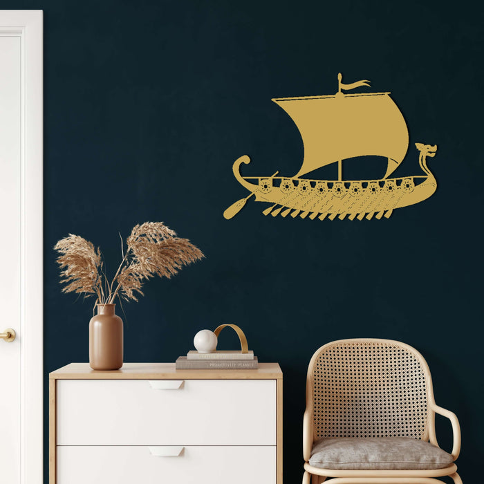 Viking Ship Metal Wall Art - Decor available at Dekadron for $109.90