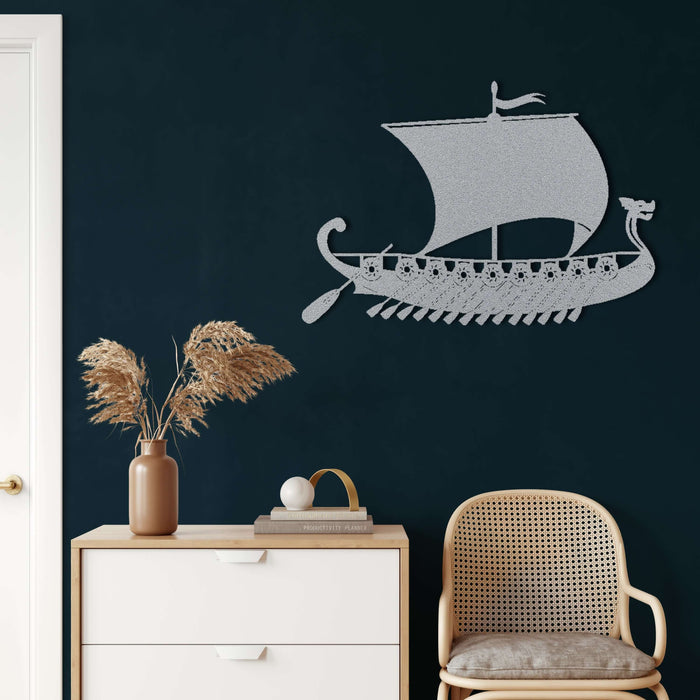 Viking Ship Metal Wall Art - Decor available at Dekadron for $109.90