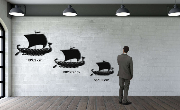 Viking Ship Metal Wall Art - Decor available at Dekadron for $99.90
