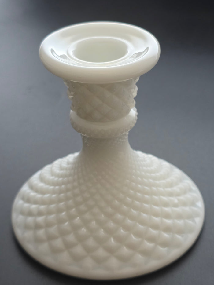 Westmoreland milk Glass candle holder pair