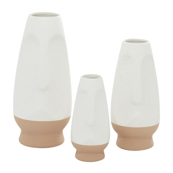 WHITE CERAMIC CONTEMPORARY VASE,