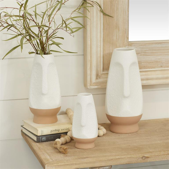 WHITE CERAMIC CONTEMPORARY VASE,