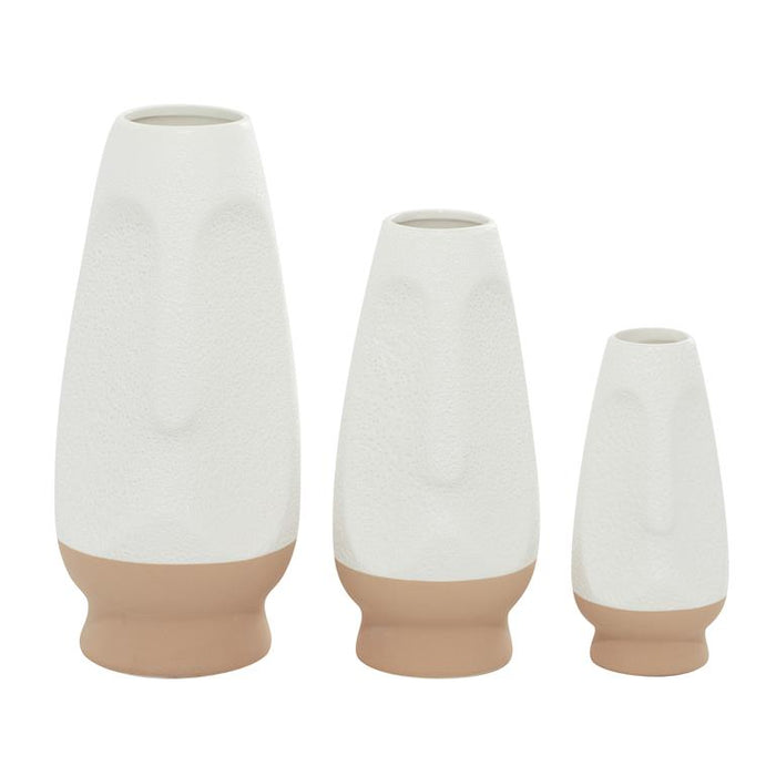 WHITE CERAMIC CONTEMPORARY VASE,