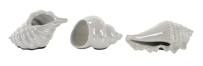 WHITE CERAMIC SEA LIFE SHELL SCULPTURE