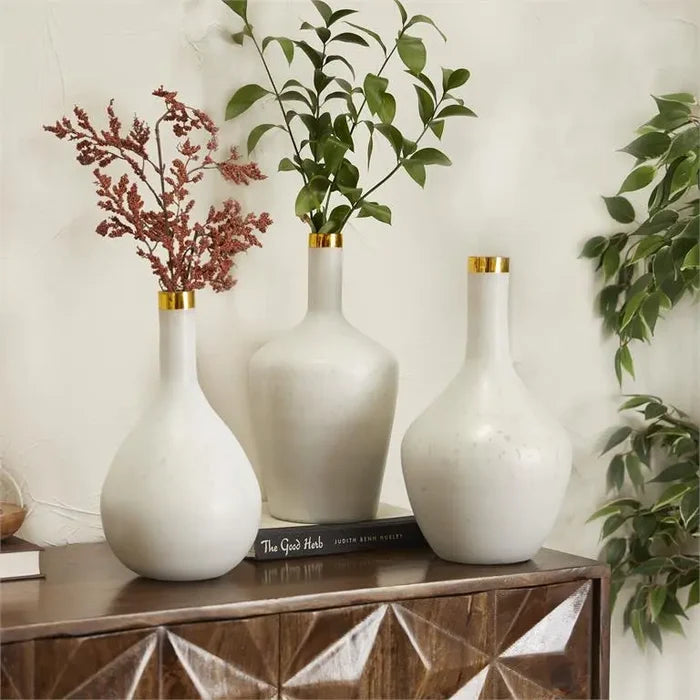 White Glass Glam Vase