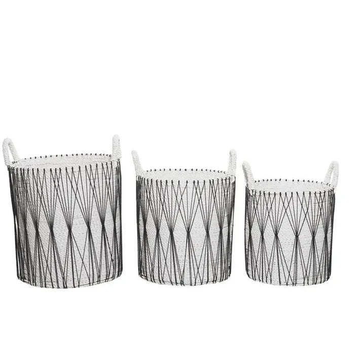 White Plastic Bohemian Storage Basket