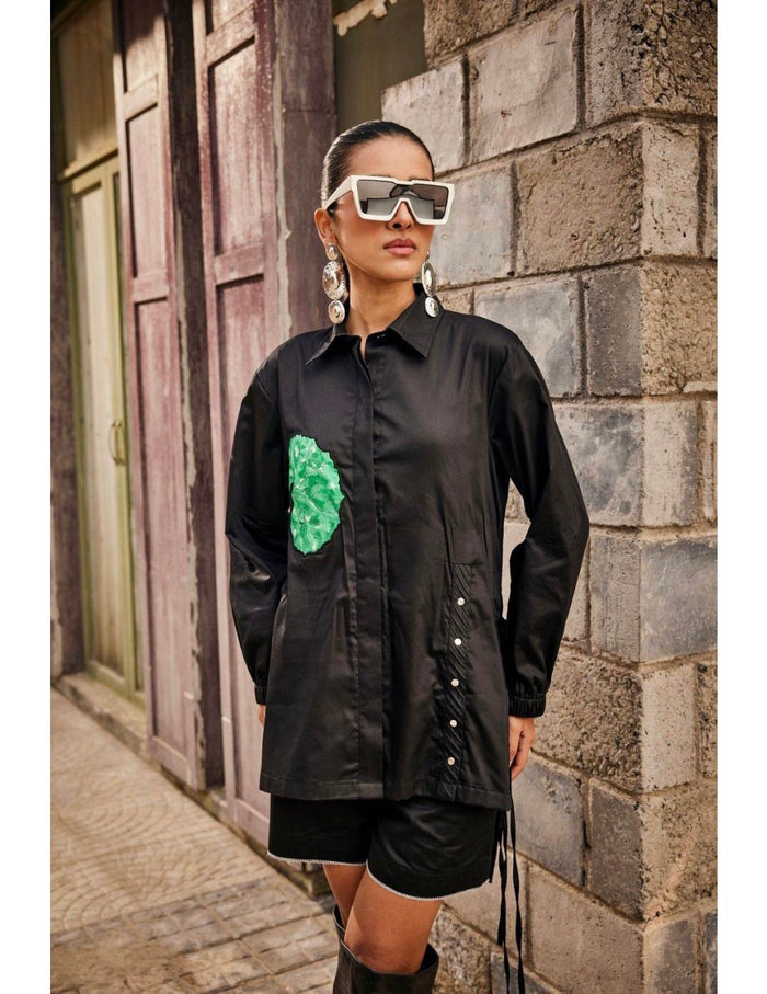 Wild Flower Black Shirt