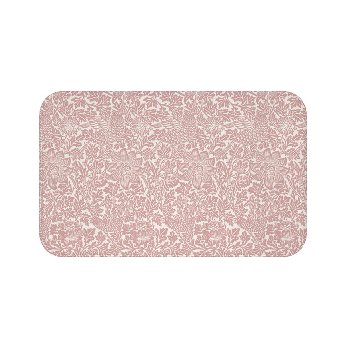 William Morris Bath Mat Bird & Anemone Pink