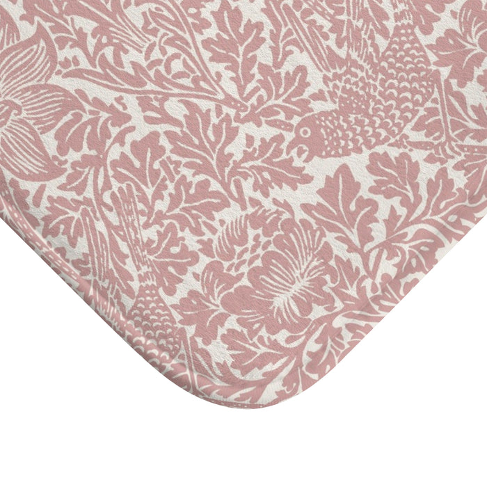 William Morris Bath Mat Bird & Anemone Pink