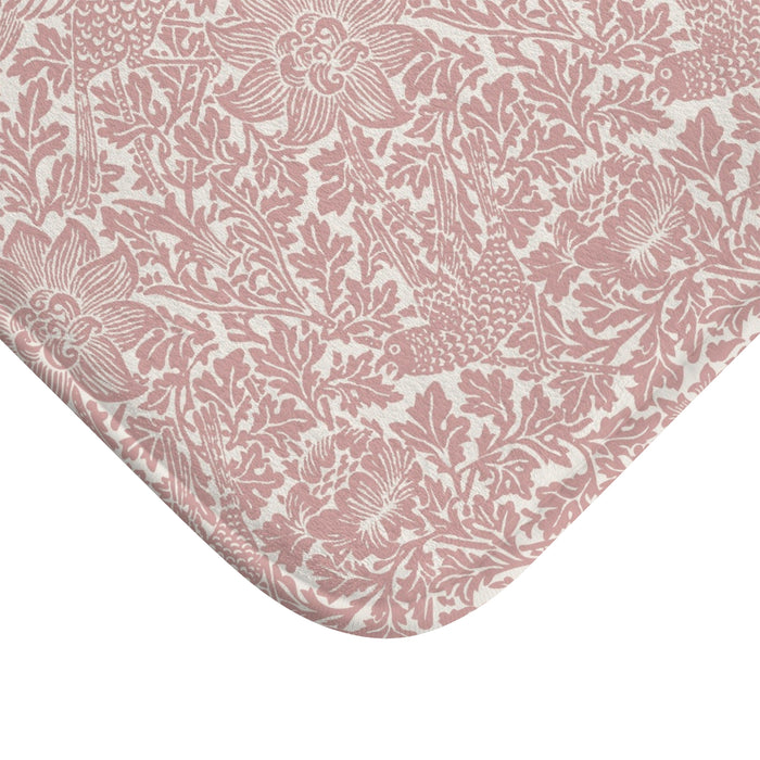 William Morris Bath Mat Bird & Anemone Pink