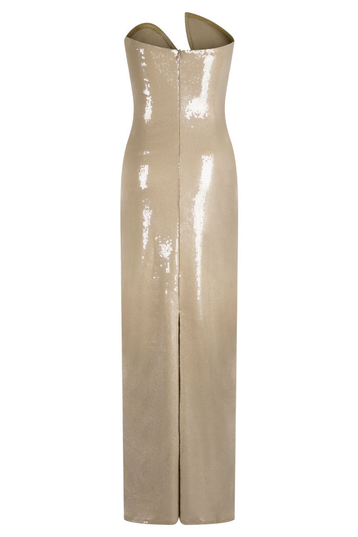 Winston Strapless Sequin Maxi Dress - Taupe