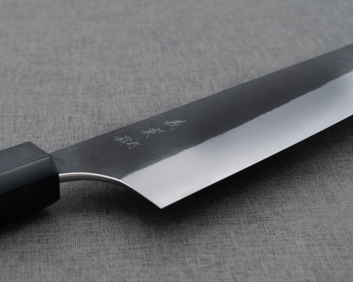 Yoshimi Kato Aogami Super Kurouchi Kasumi 170mm Bunka with Wenge Buffalo Horn Handle