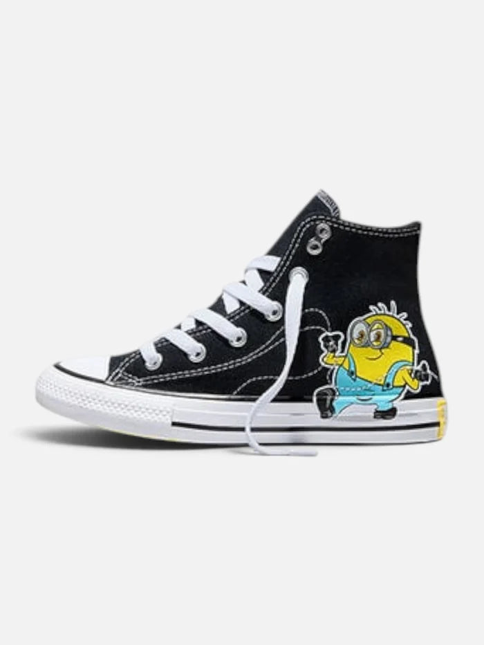 Zapatillas Converse Ctas Hi Minions Optical Niño Negro