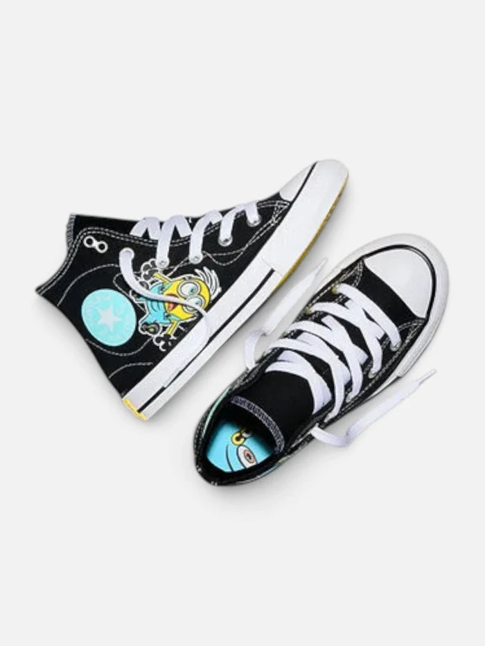 Zapatillas Converse Ctas Hi Minions Optical Niño Negro